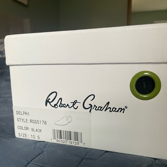 ROBERT GRAHAM Delphi Venetian Embossed Skull Leather Black Loafer - Picture 6 of 8